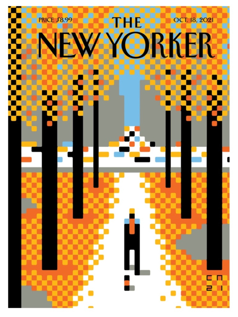 The New Yorker Magazine October 18 2021 Walk In The Park Christoph Niemann
